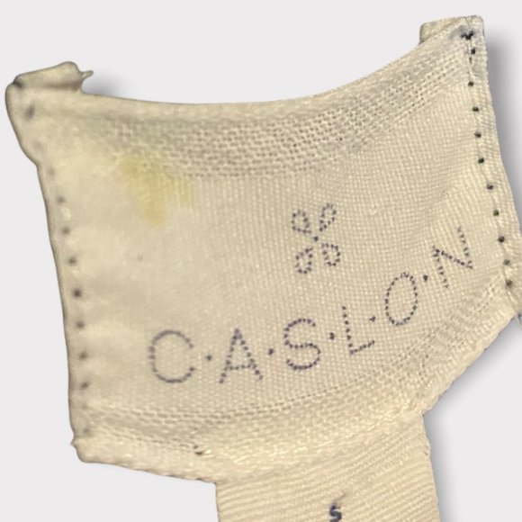 Caslon Navy Cotton Split V-Neck Hooded Pullover Two Pocket Pullover Sweatshirt - Picture 6 of 8